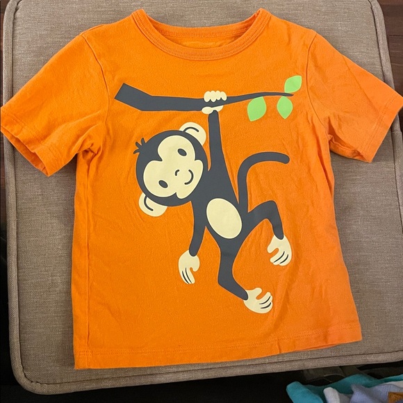 Red Graphic Tee with Excavator Print - Picture 2 of 6